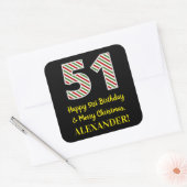 Gelukkige 51ste Verjaardag & Vrolijke Kerstmis, Do Vierkante Sticker (Envelop)