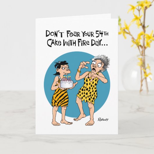 Gelukkige 54e verjaardag kaart (Gele Bloem)