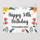 Gelukkige 54ste verjaardag  briefkaart (Voorkant)