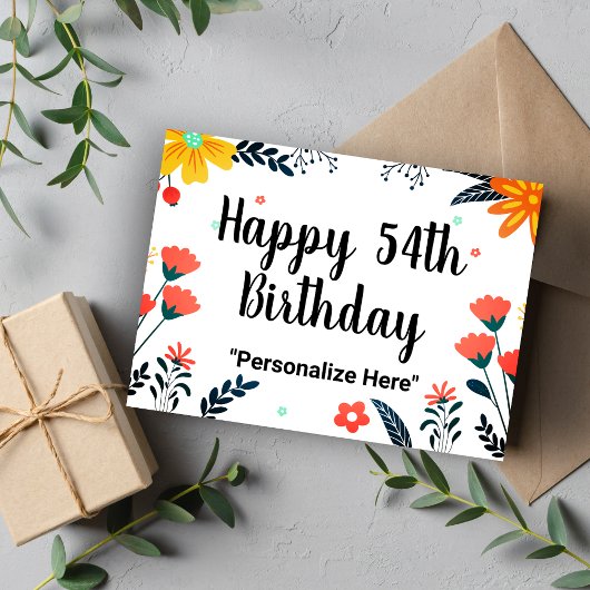 Gelukkige 54ste verjaardag briefkaart