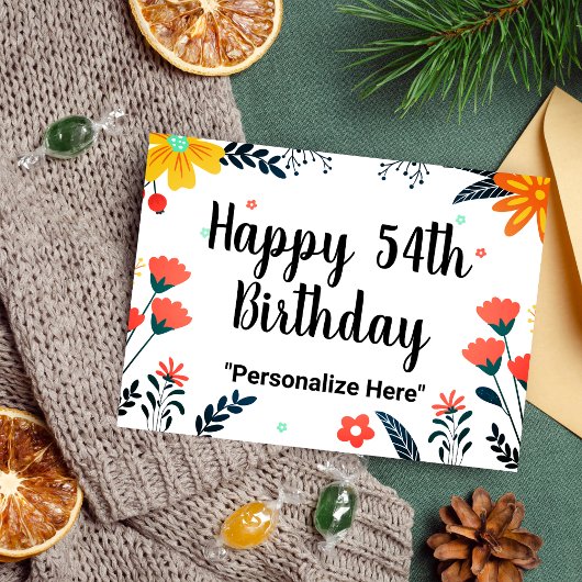 Gelukkige 54ste verjaardag  briefkaart