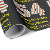 Gelukkige 54ste Verjaardag & Vrolijk Kerstmis, Dou Cadeaupapier (Rol Hoek)