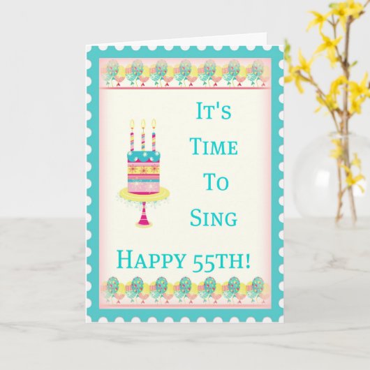 Gelukkige 55ste verjaardag Kaart (Gele Bloem)