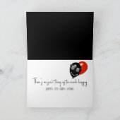 Gelukkige 55ste verjaardag op zwart met ballonnen kaart (Binnen)