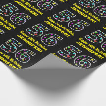 Gelukkige 56e Verjaardag, Leuk Kleurrijk Sterren P