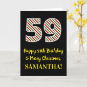 Gelukkige 59ste Verjaardag & Vrolijk Kerstmis, Dou Kaart (Gele Bloem)