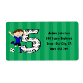 Gelukkige 5de Verjaardag Ronde Voetbal Doellabels Etiket (Voorkant)