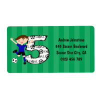 Gelukkige 5de Verjaardag Ronde Voetbal Doellabels