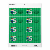 Gelukkige 5de Verjaardag Ronde Voetbal Doellabels Etiket (Full Sheet)
