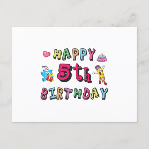 Gelukkige 5e verjaardag 5 jaar verjaardagswensen briefkaart