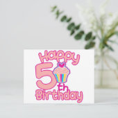 Gelukkige 5e verjaardag! briefkaart (Staand voorkant)