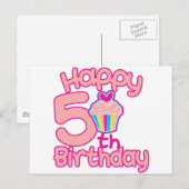 Gelukkige 5e verjaardag! briefkaart (Voorkant / Achterkant)