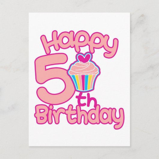 Gelukkige 5e verjaardag! briefkaart (Voorkant)