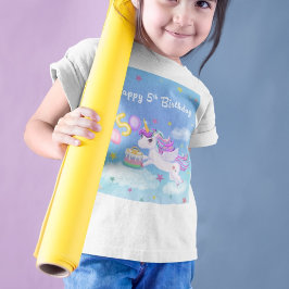 Gelukkige 5e Verjaardag Eenhoorn met Verjaardagsta T-shirt