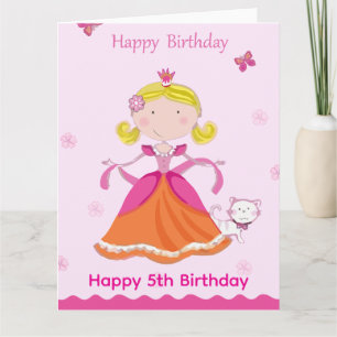 Gelukkige 5e verjaardag Prinses Kaart