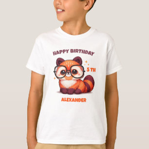 Gelukkige 5e verjaardag Rode Panda T-shirt