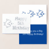 Gelukkige 5e Verjaardag Schattigee Haaien Kinder G Folie Kaarten (Display)