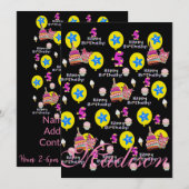 Gelukkige 5e Verjaardag Uitnodiging Verjaardag #5 (Voorkant / Achterkant)