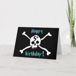 Gelukkige 5e verjaardagskaart voor piratenliefhebb kaart