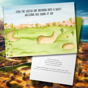Gelukkige 60e verjaardag Desert Golf Course Waterc Kaart