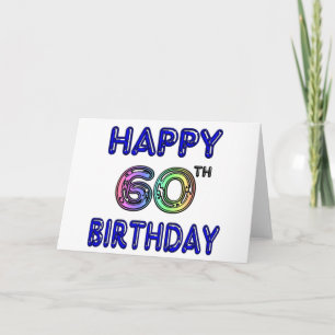 Gelukkige 60e verjaardag geschenken in ballon lett kaart
