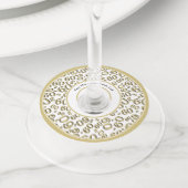 Gelukkige 60e verjaardag Goud en Wit Nummer Thema Wijnglaslabel (Dichtbij)