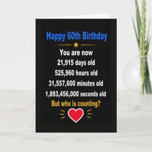 Gelukkige 60e verjaardag Grappige mijlpaal cadeaus Kaart