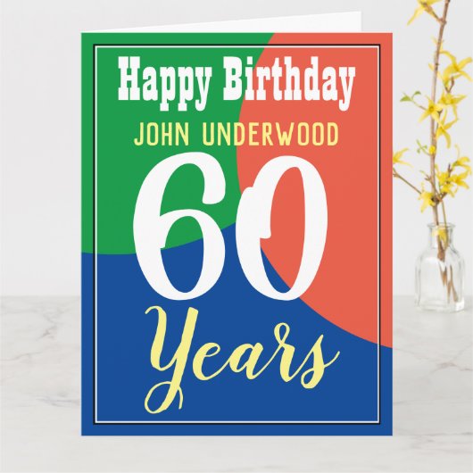 Gelukkige 60e verjaardag Kaart (Gele Bloem)