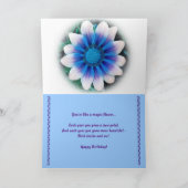 GELUKKIGE 60e VERJAARDAG met Magic Blue Flower Kaart (Binnen)