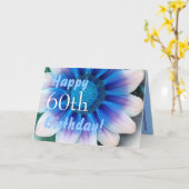 GELUKKIGE 60e VERJAARDAG met Magic Blue Flower Kaart (Gele Bloem)