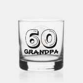 Gelukkige 60e verjaardag opa foto whisky glas (Voorkant)