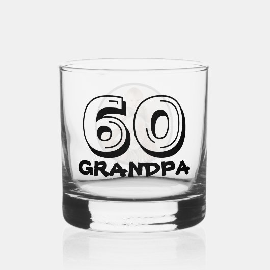 Gelukkige 60e verjaardag opa foto whisky glas (Voorkant)