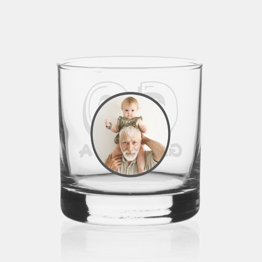 Gelukkige 60e verjaardag opa foto whisky glas (Achterkant)