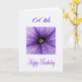 Gelukkige 60e Verjaardag paarse Blossom Kaart (Gele Bloem)