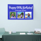 Gelukkige 60e verjaardag Royal Blue Gepersonalisee Spandoek (Beurs)