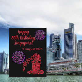 Gelukkige 60e verjaardag, Singapore ansichtkaart Briefkaart