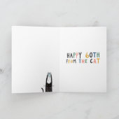 Gelukkige 60e verjaardag van de kat leuk & eigenzi kaart (Binnen)