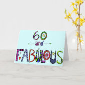 Gelukkige 60e verjaardag - Verjaardagsballonnen Kaart (Gele Bloem)