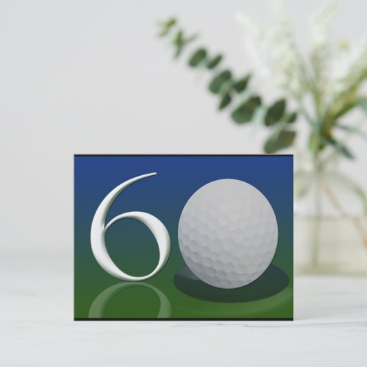 Gelukkige 60e verjaardag voor golfnoot briefkaart (Staand voorkant)