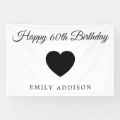 Gelukkige 60e verjaardag Witte Banner met aangepas (Horizontaal)