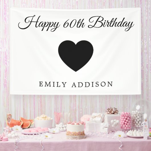 Gelukkige 60e verjaardag Witte Banner met aangepas (Feest)