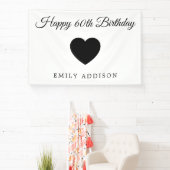 Gelukkige 60e verjaardag Witte Banner met aangepas (Insitu)