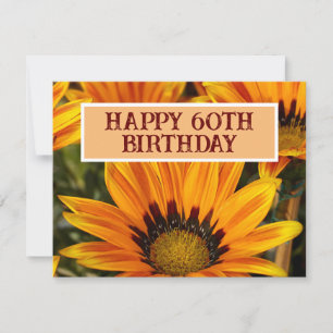 GELUKKIGE 60E VERJAARDAG ZONNEBLOEM KAART