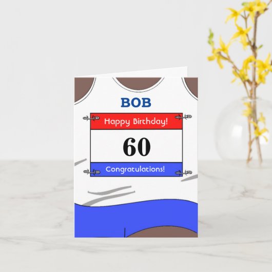 Gelukkige 60e verjaardagskaart voor een hardloper kaart (Gele Bloem)