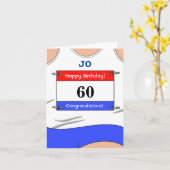 Gelukkige 60e verjaardagskaart voor een hardloper kaart (Gele Bloem)