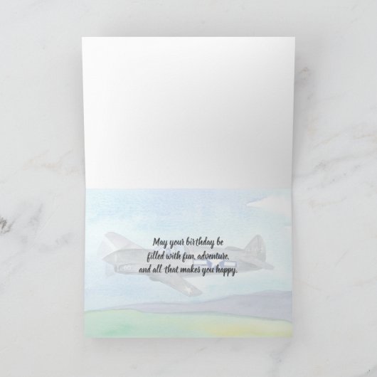 Gelukkige 60ste verjaardag broeder  Vliegtuig Kaart (Binnen)