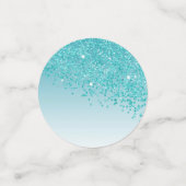 Gelukkige 60ste Verjaardag Chic Blauwgroen Blue Gl Confetti (Kleine voorkant)