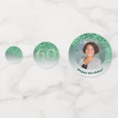 Gelukkige 60ste verjaardag Chic Falling Green Glit Confetti (Voorkanten)