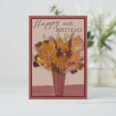 Gelukkige 60ste Verjaardag Roest en Gouden Bloemen (Staand voorkant)