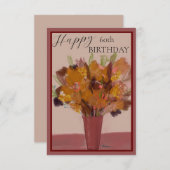 Gelukkige 60ste Verjaardag Roest en Gouden Bloemen (Voorkant / Achterkant)